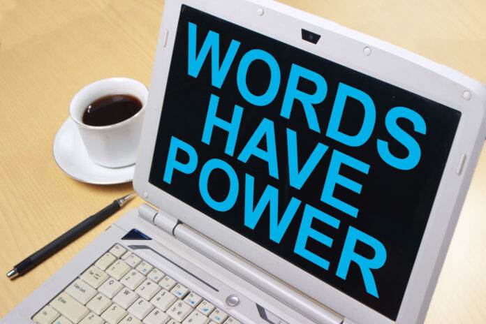 Words Have Power, business motivational inspirational quotes, words typography lettering concept.